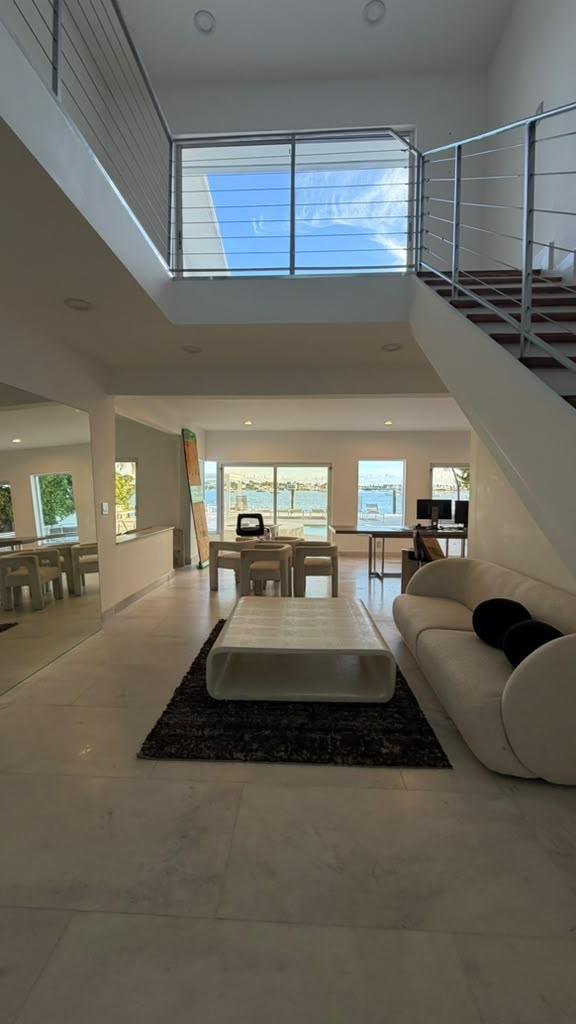 Waterfront living room cleaned by JD Shine